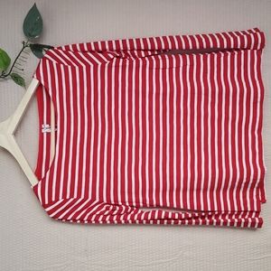 Red & White Striped Long Sleeve Shirt